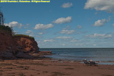 couple relaxing on red beach