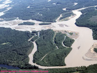 milky river from glacial runoff